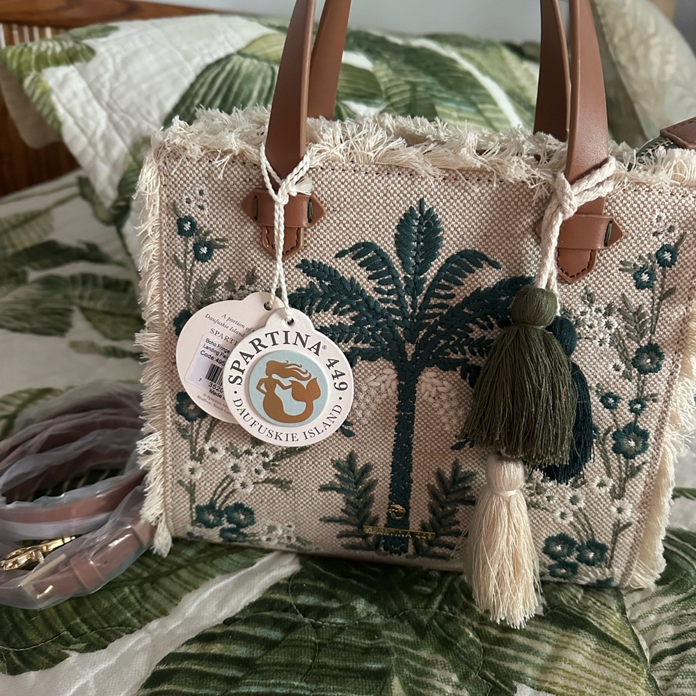 Spartina 449 Palm Tree satchel crossbody Tote Bag - NEVER BEEN USED WITH TAGS